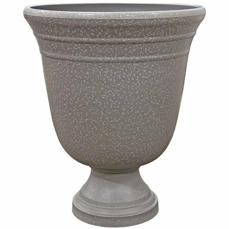 CLASSIC HOME & GARDEN 19.5 in. H X 16 in. D Plastic Westpoint Urn Planter Stone 419P-120R